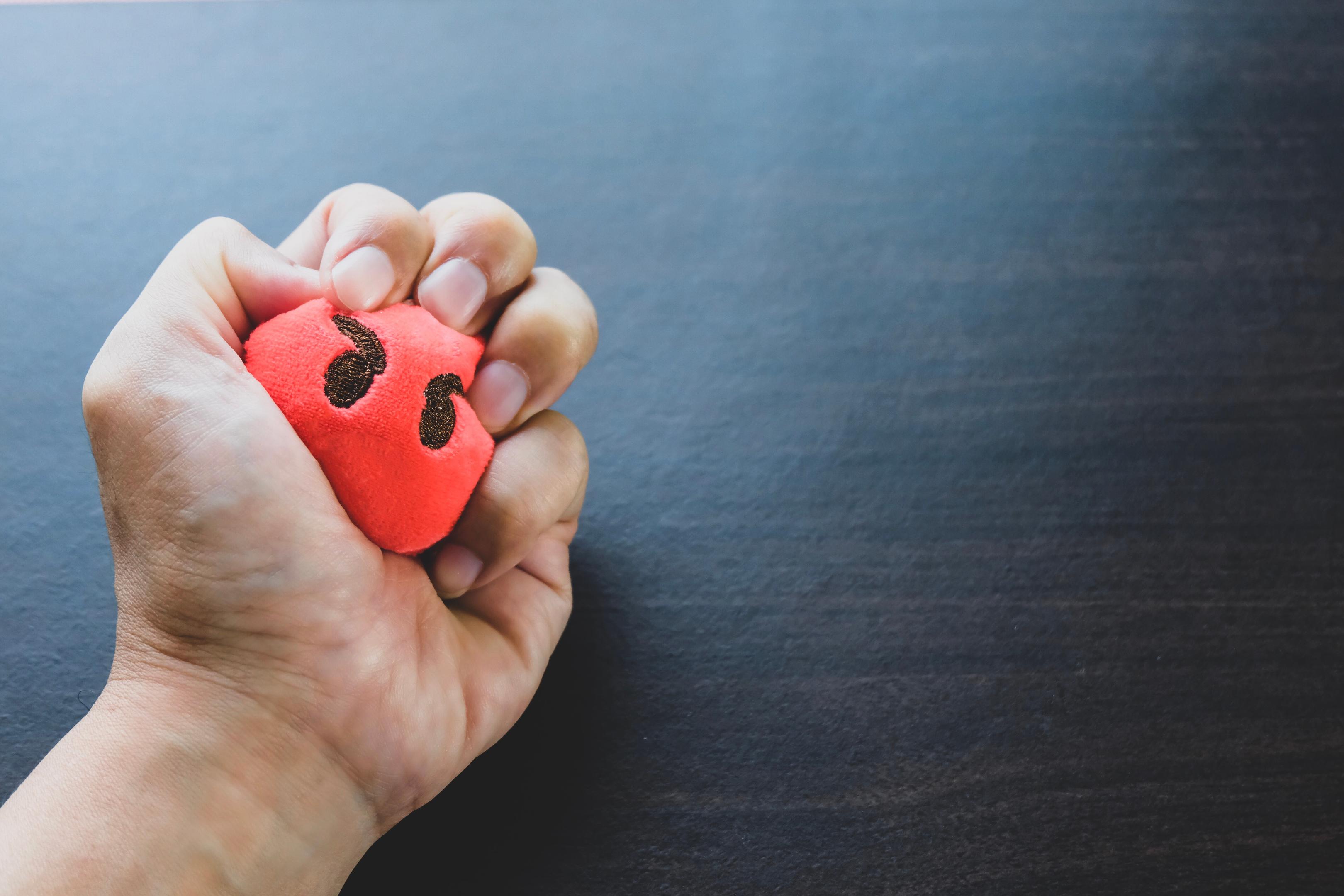 Squeezing a stress ball can help with anger management